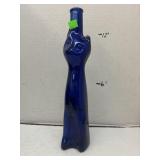Cobalt Blue Happy Cat Riesling Wine Bottle