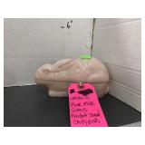 Rabbit Candy dish, Pink Milk Glass