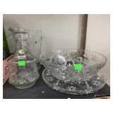 Glass, Pitcher, bowl, cruet, cake plate
