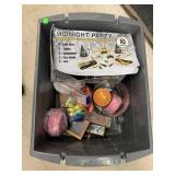 Misc decorating items, tote with wheels