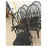 5 Wooden Black Dining Chairs