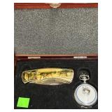 Knife & Pocket Watch in Case
