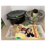 Crock Pot, Glass Bowl, Colander, Trays, Cake