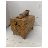 vintage wooden shoe shine box