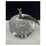 Vintage Art Glass w/ Brass Stem Paperweight