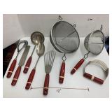 Vntg Kitchen items, Sieve,Serving  spoons,