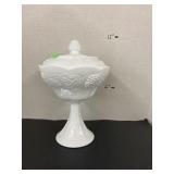 Indiana Glass Milk Glass Compote W/Lid