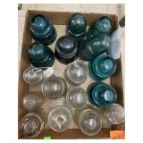 Vintage Glass Insulators, approximately 17