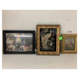 3 Small picture, peacock corner damaged