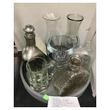 Vintage liquor & Wine items w tray