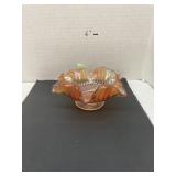 Vntg Marigold Carnival Glass Bowl