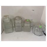Glass Pumpkin Jar and 3cnt Jars