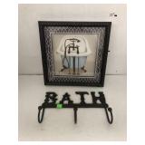 Bath Cast Iron Hook & Bathtub Sign