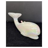 Fenton whale figure, irredescent white