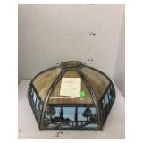 VTG Slag Glass Lamp Shade - Broken on Top