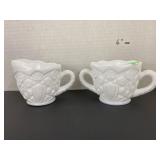 McKee Toltec Milk Glass Sugar/Creamer Set