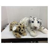 Pair of Stuffed Animals (Cheetah & White Tiger)