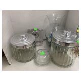 Canisters, Clock, Vase
