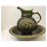 McCoy Pottery, Pitcher and Bowl, Turkey