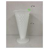 Anchor Hocking Milk Glass Hobnail Vase