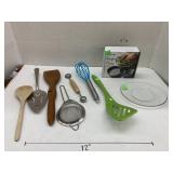 Hamburger Press, Plate, & Kitchen Utensils