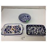 Vntg Trays and Bowl, Italy