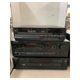 Emerson VHS Player, Pioneer Stereo Receiver, and