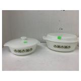 Two baking dishes with lids, anchor hocking fire