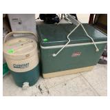 Coleman Cooler and Water Jug