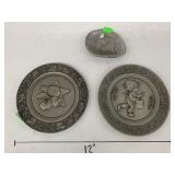 3cnt Metal Plate Decor