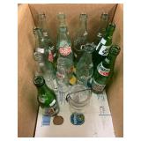 Glass Bottles and 1 Jar with Glass Lid