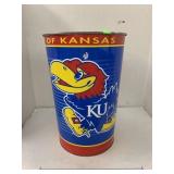 University of Kansas Metal Trashcan