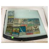 1979 to 1990 Chicago Auto Tax Stickers Displayed