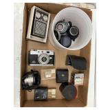 35 mm Petri Camer, Lenses, & Transistor Radio
