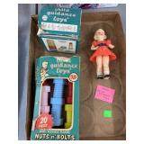 Flat of Vntg Toys, Child guidance Toys, Doll
