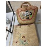 Lot of 2 Vintage Straw / Wicker Bags