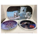 Coca Cola Polar Bear Placemats (5), Platter, &