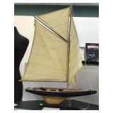 Vntg wood Sailboat Ship