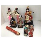 Geisha Porcelain Japanese Dolls, Chopsticks
