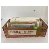 Box full of envelopes with old Stamps and single