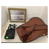 Guitar Case, Binoculars, Racecar Pic
