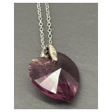 Jewelry - Necklace - Crystal Heart -  marked 925
