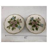 2cnt Lefton Decorative 3D Plates, Some Chips