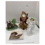 Santa tree topper, angel figurine, bunny Ferris