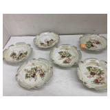 Set of 6 Vntg porcelain fruit bowls J.S.V.