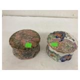 2 VTG Asian Design Trinket Boxes