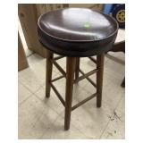 Wooden Stool w/ Padded Seat