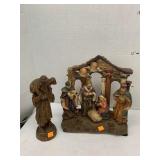 Nativity Scene (missing figurines) and Shepherd