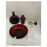 Wheaton decanter and Vase, Bubble Bowl, Misc