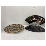 Oriental plate and fan display